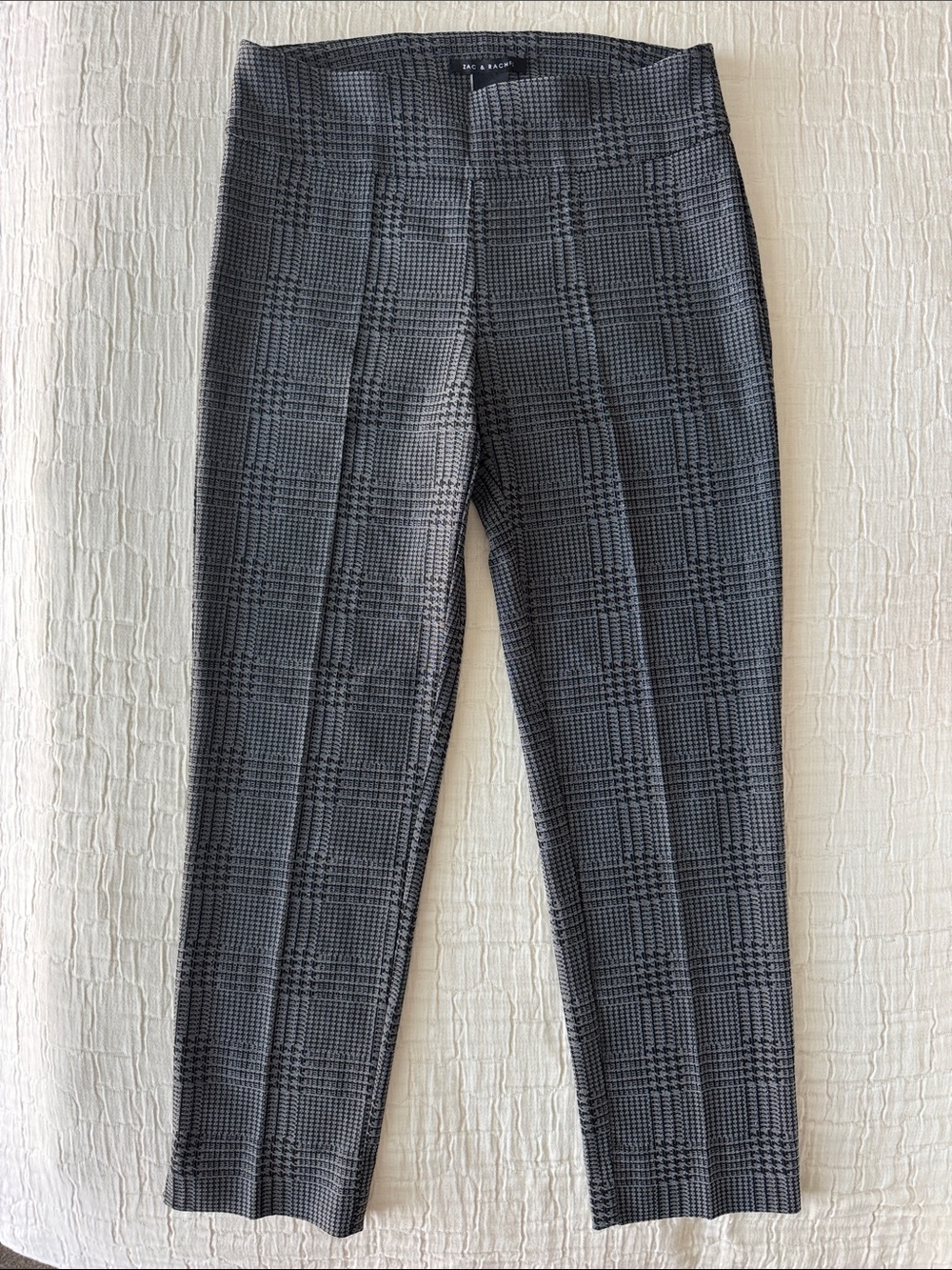 Zac & Rachel Houndstooth Plaid Ankle Pants - Black/Grey, Size 10